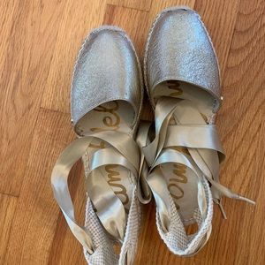 Sam Edelman gold ballerina style espadrilles